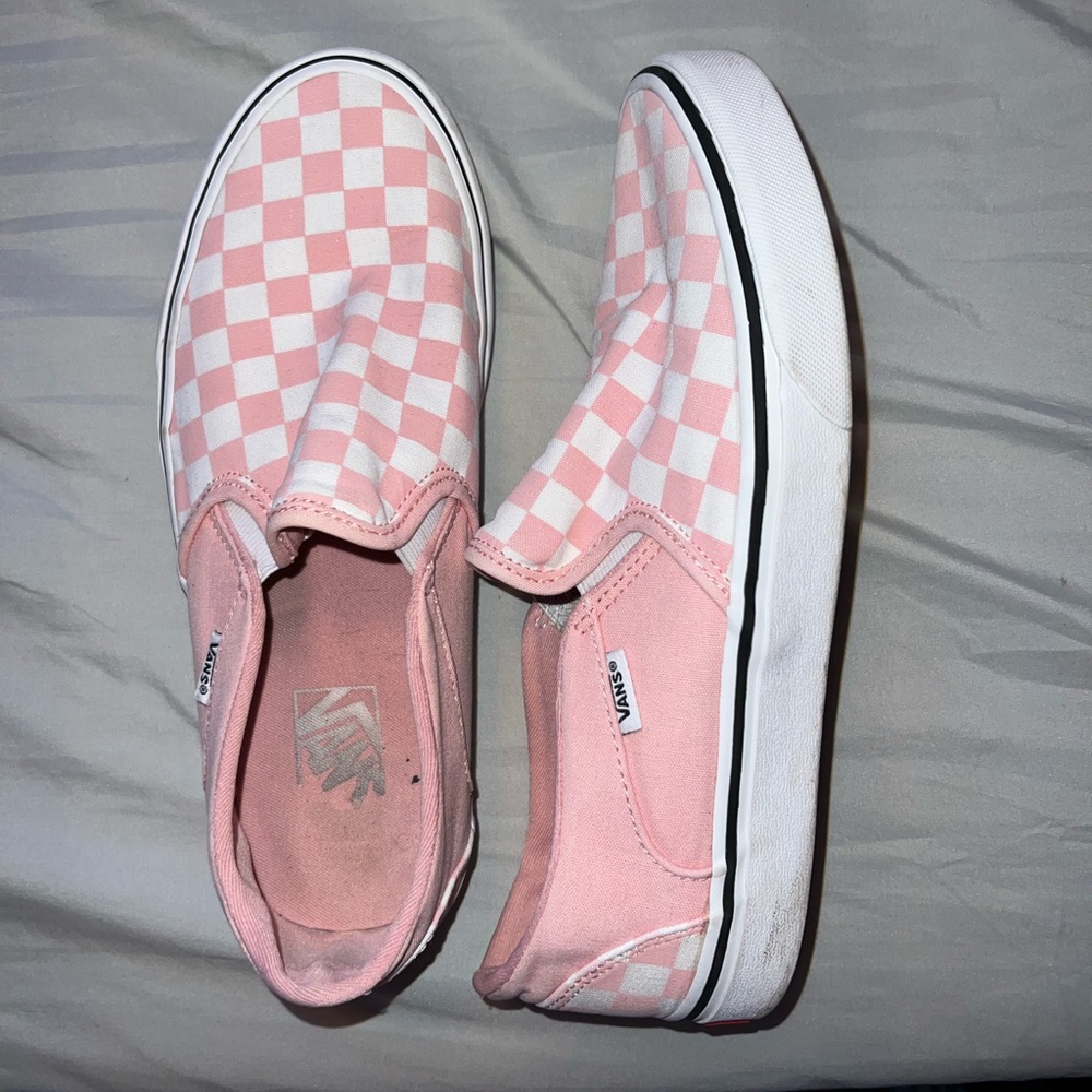 Pink checkered vans